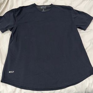 LUX blend black crew neck s/s drop cut t shirt XXL